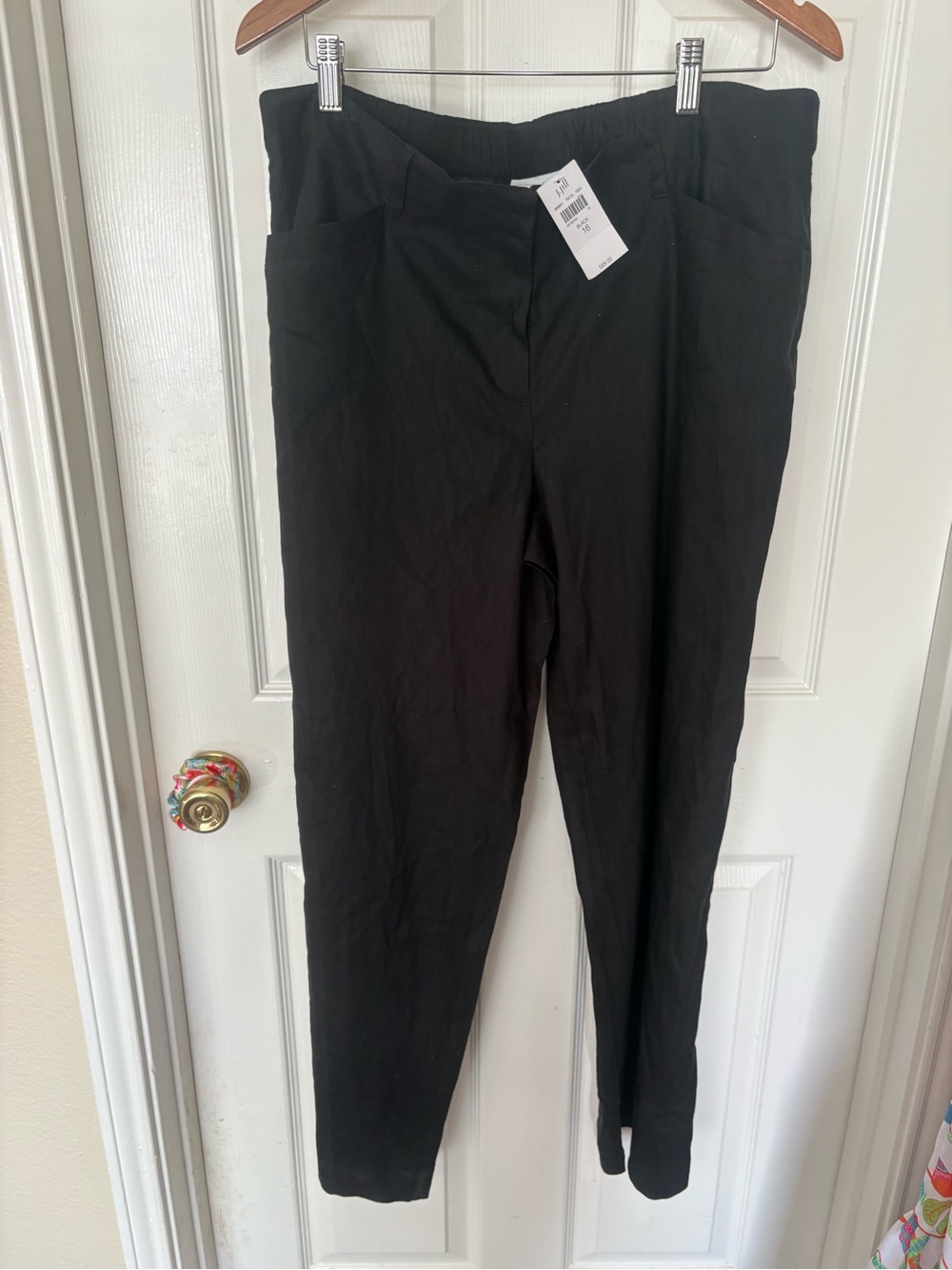 J. Jill size 16 Linen Stretch Pants in Black